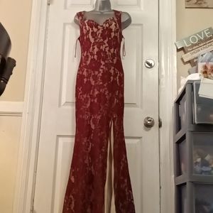 Red Lace Prom/ Evening Dress